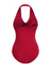 Red 1950s Solid Vintage One-Piece Bodysuit: timeless style reimagined