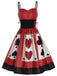 Red 1950s Strap Poker Costume Dress — vintage elegance for the modern woman