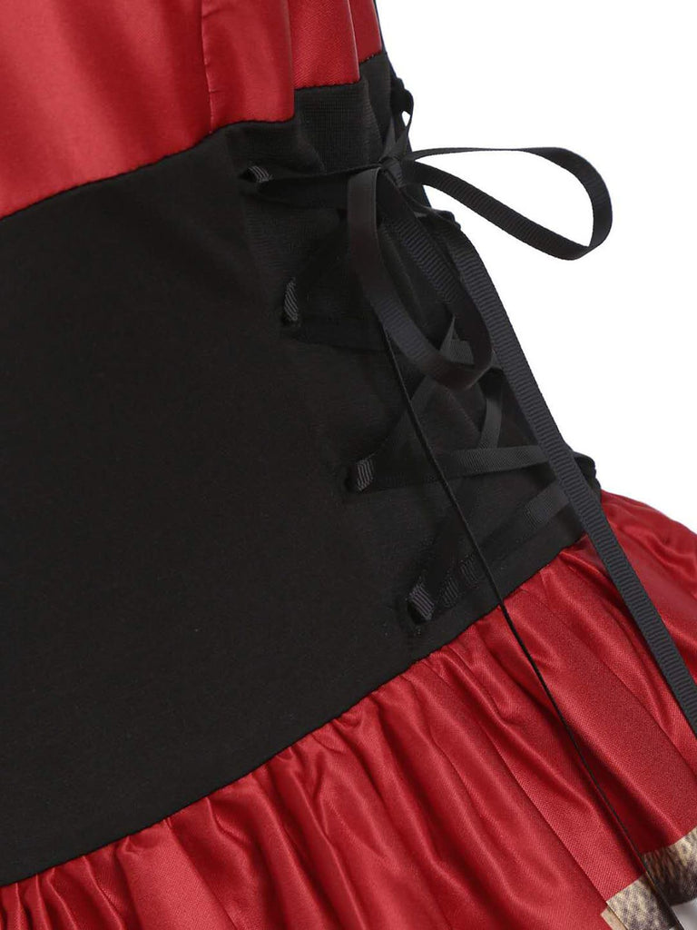 Red 1950s Strap Poker Costume Dress: timeless style reimagined