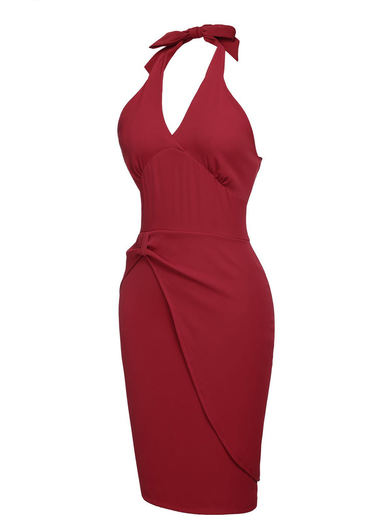 1960s Solid Halter Bodycon Dress | 1960s | vintage dress, retro fashion
