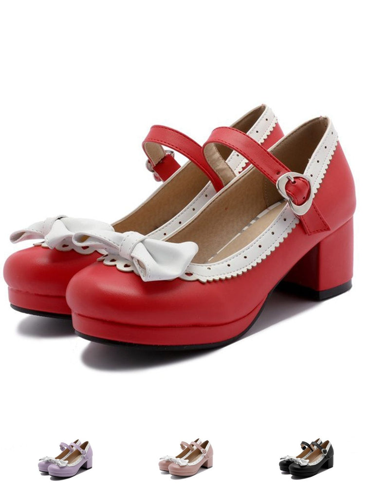 Retro Bow Non-slip High Heel Shoes, classic vintage style elegant retro fashion - Image 1