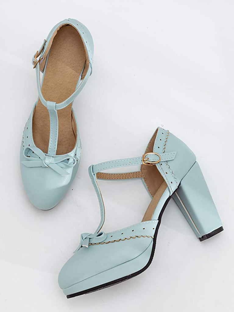Retro Bow T-Strap High Heels Shoes — vintage elegance for the modern woman
