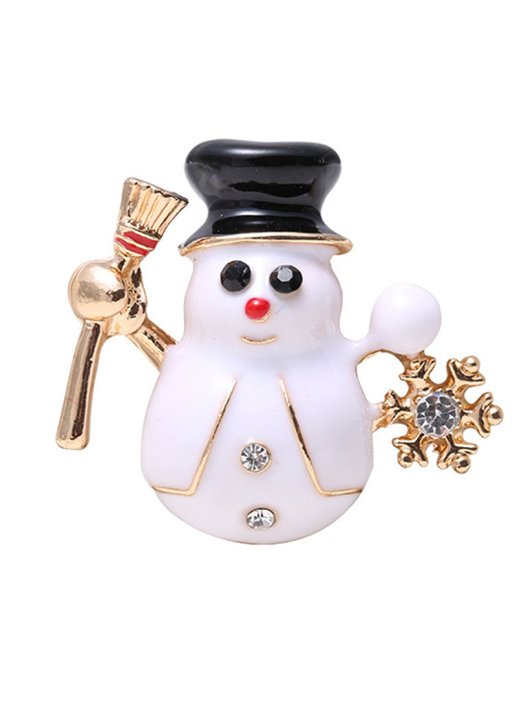 Retro Christmas Snowman Rhinestone Brooch: timeless style reimagined