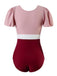 Retro Flare Sleeve One-Piece Swimsuit: timeless style reimagined