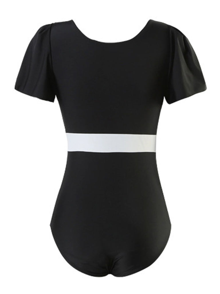 Retro Flare Sleeve One-Piece Swimsuit — vintage elegance for the modern woman
