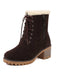 Retro Fleece Solid Color Chunky Heel Boots — vintage elegance for the modern woman