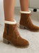 Retro Fleece Solid Color Chunky Heel Boots — vintage elegance for the modern woman