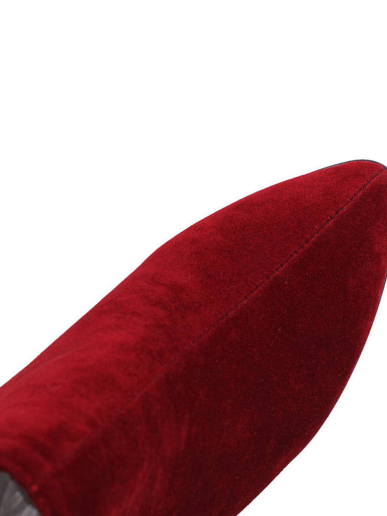 Retro Fleece Solid Color High Heel Boots: timeless style reimagined