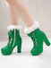 Retro Furry Bowknot Chunky Heel Snow Boots — vintage elegance for the modern woman