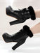 Retro Furry Bowknot Chunky Heel Snow Boots: timeless style reimagined