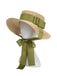 Retro Green Ribbon Raffia Sun Hat - vintage fashion, retro style