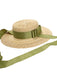 Retro Green Ribbon Raffia Sun Hat - vintage fashion, retro style