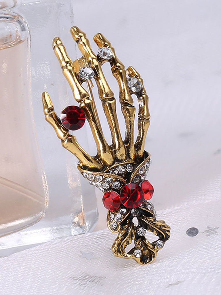 Retro Halloween Skeleton Hand Brooch: timeless style reimagined