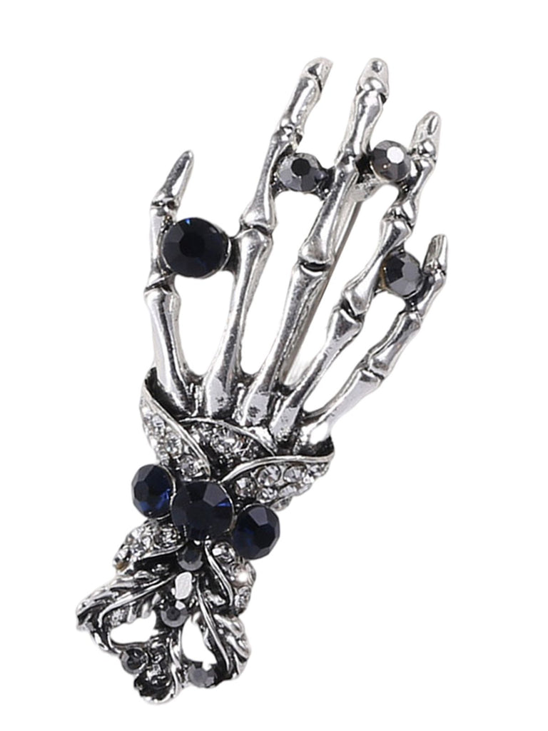Retro Halloween Skeleton Hand Brooch — vintage elegance for the modern woman