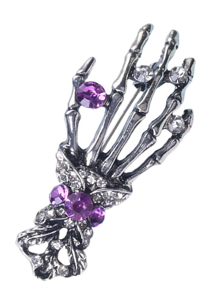Retro Halloween Skeleton Hand Brooch — vintage elegance for the modern woman