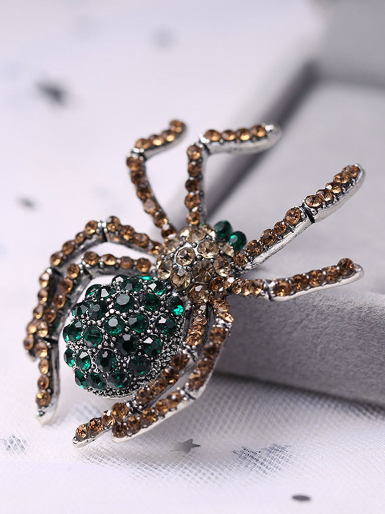 Retro Halloween Spider Rhinestone Brooch: timeless style reimagined