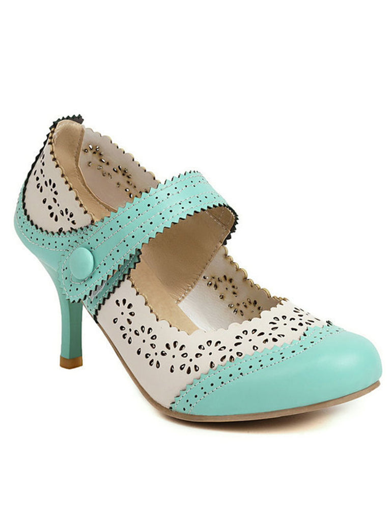 Retro Hollow Out Ankle Strap High Heels Shoes — vintage elegance for the modern woman