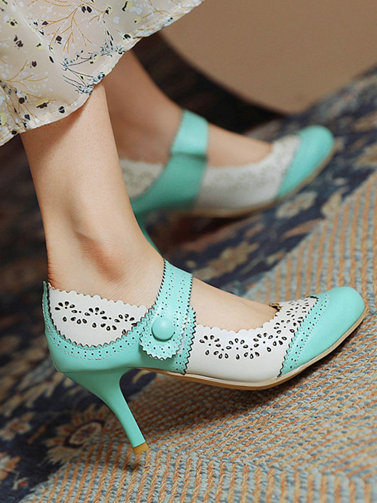 Retro Hollow Out Ankle Strap High Heels Shoes: timeless style reimagined