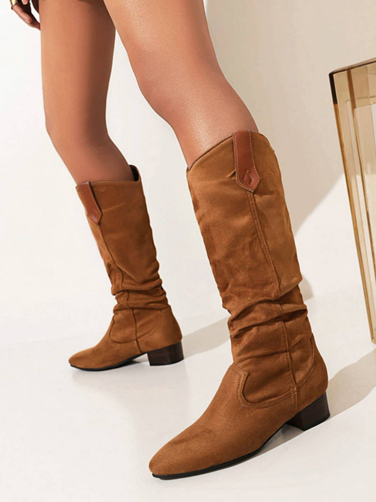 Retro Long Plush Solid Warm Boots — vintage elegance for the modern woman