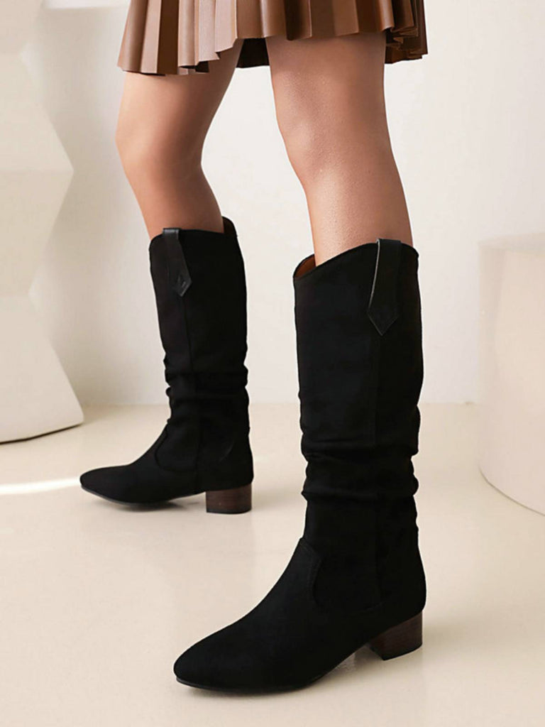 Retro Long Plush Solid Warm Boots — vintage elegance for the modern woman