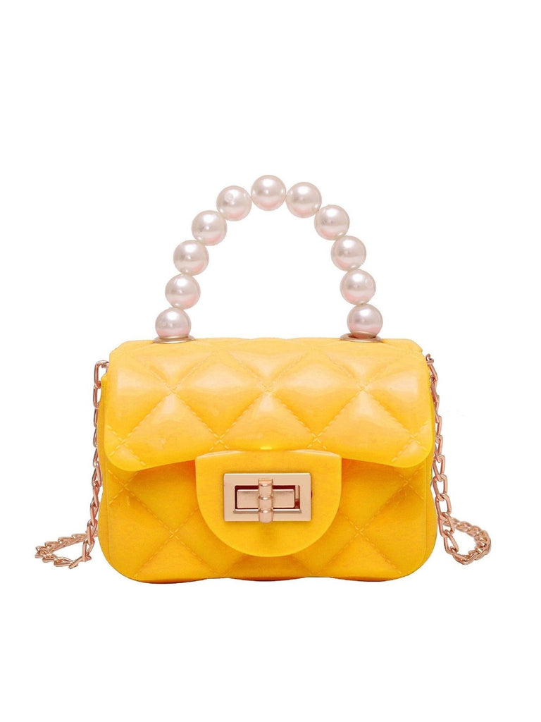 Retro Pearl Argyle Chain Strap Mini Handbag — vintage elegance for the modern woman