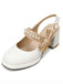 Retro Pearl Décor Sling Back Shoes: timeless style reimagined