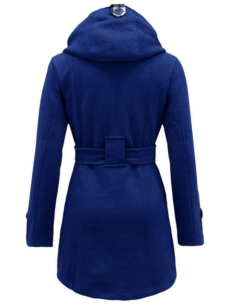 Retro Solid Belt Double-breasted Coat: timeless style reimagined