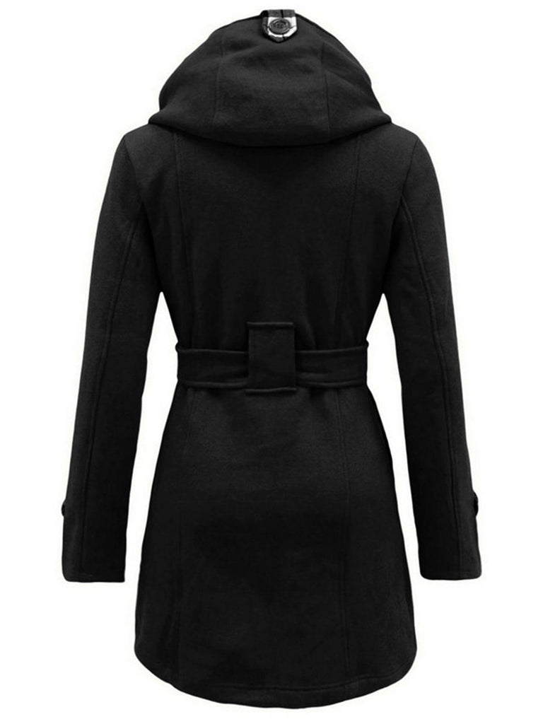 Retro Solid Belt Double-breasted Coat: timeless style reimagined