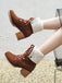 Retro Solid Lace-up Martin Boots: timeless style reimagined