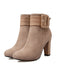 Retro Solid Thick Heel Short Boots — vintage elegance for the modern woman
