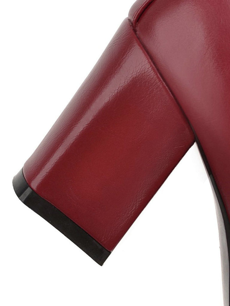 Retro Solid Thick Heel Short Boots: timeless style reimagined