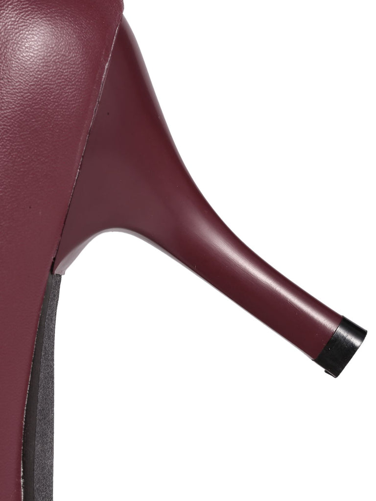 Retro Wine Lace-Up Stiletto Shoes, classic vintage style elegant retro fashion - Image 7