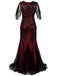 Wine Red 1920s Sequin Maxi Gowns Dress