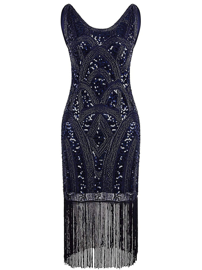 1920s Sequin Fringe Flapper Dress