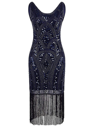 1920s Sequin Fringe Flapper Dress