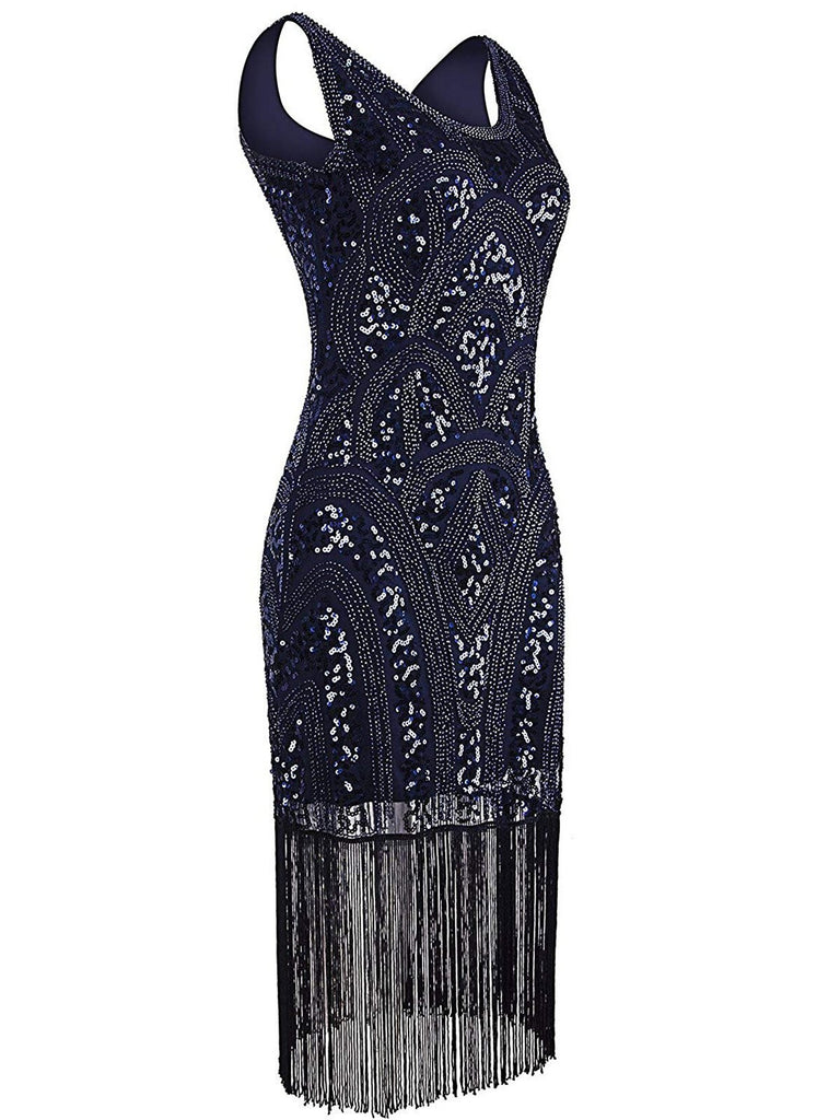 1920s Sequin Fringe Flapper Dress