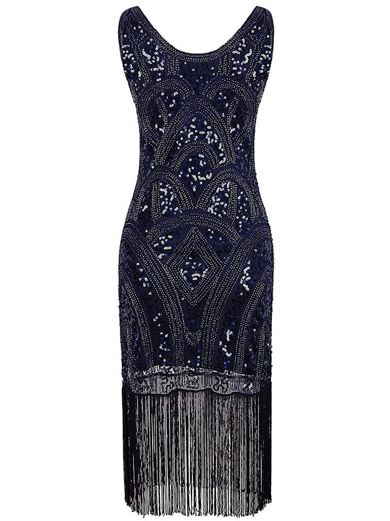 1920s Sequin Fringe Flapper Dress