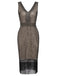Apricot 1920s Sequin Fringe Flapper Dress