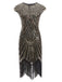 1920s Sequin Beaded Fringed Dress