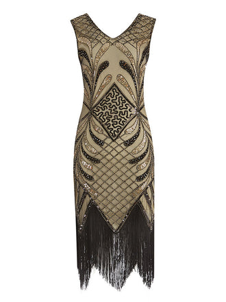 1920s Sequin Fringed Flapper Dress