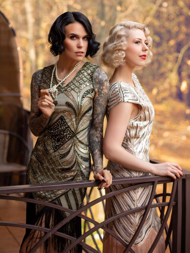 1920s Sequin Fringed Flapper Dress