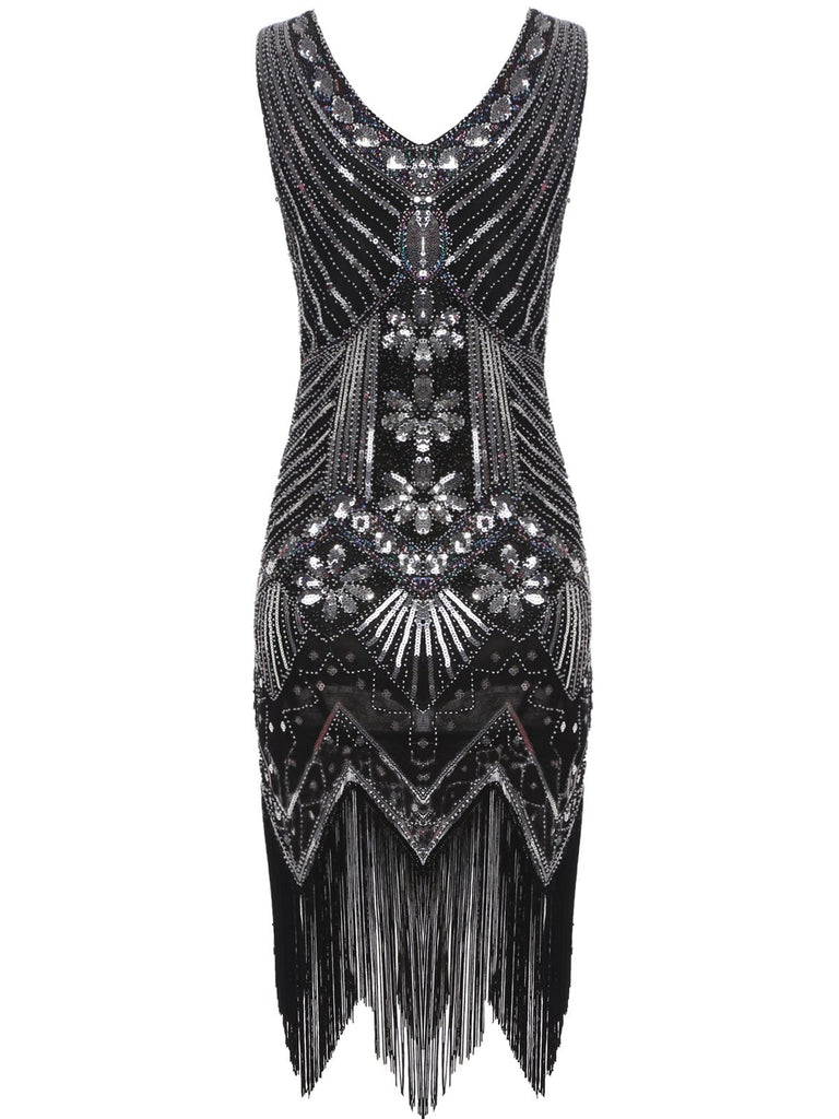 1920s Sequined Fringe Dress