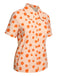 Orange 1960s Floral Short Sleeves Shirt