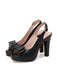 Retro Bow Slingback Peep Toe Shoes