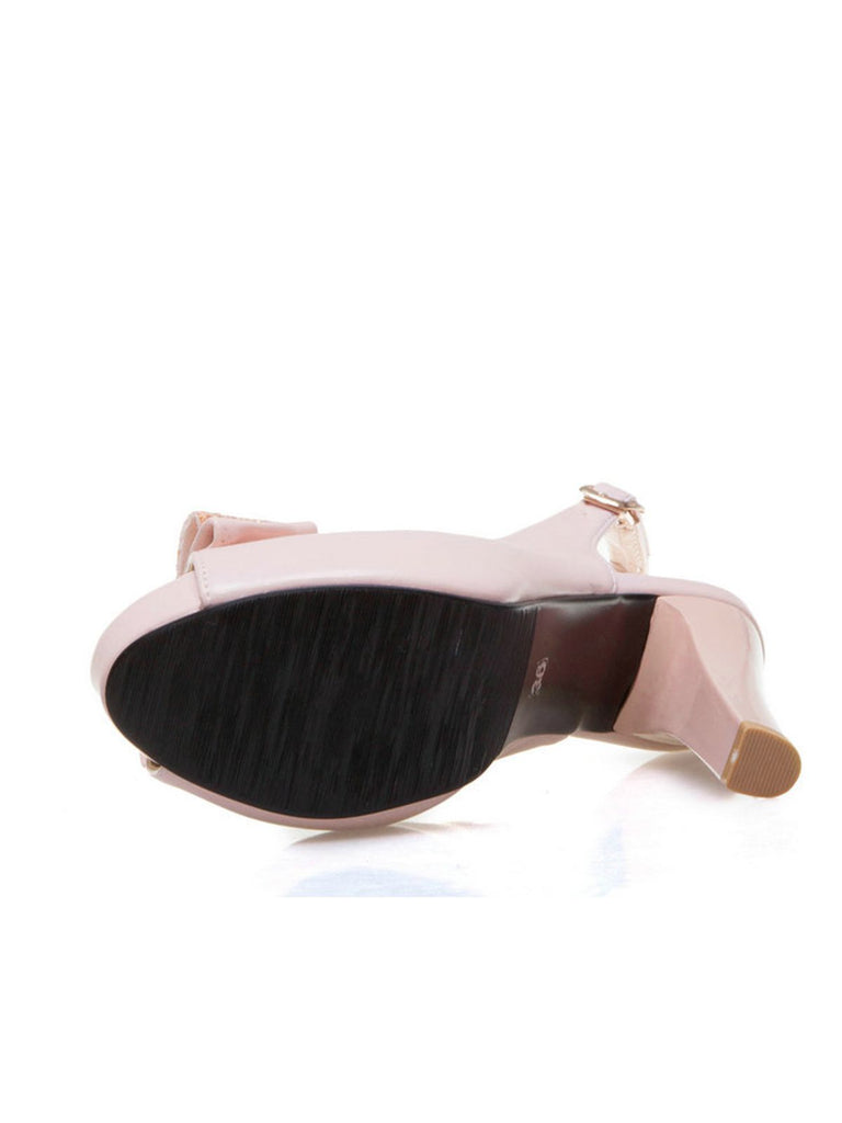 Retro Bow Slingback Peep Toe Shoes