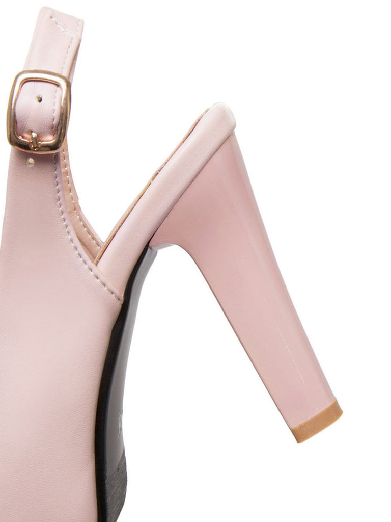 Retro Bow Slingback Peep Toe Shoes