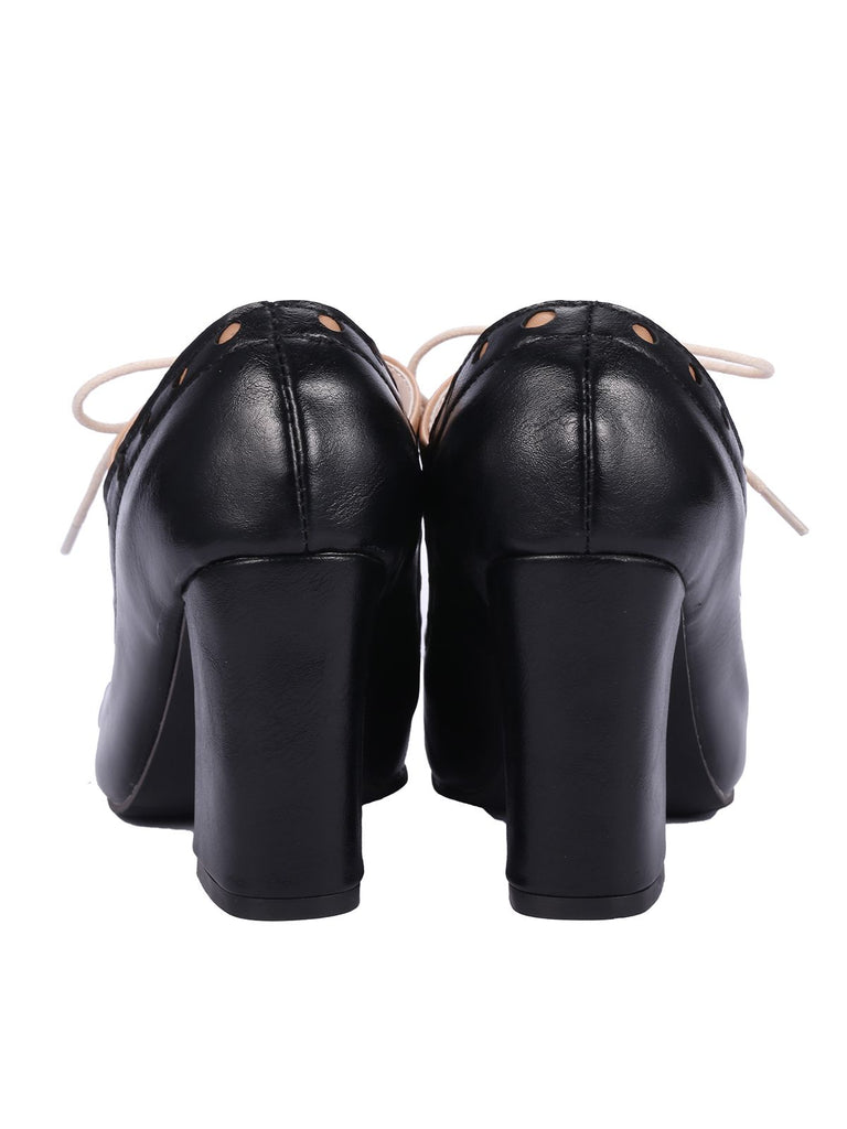 Retro High Heels Saddle Shoes