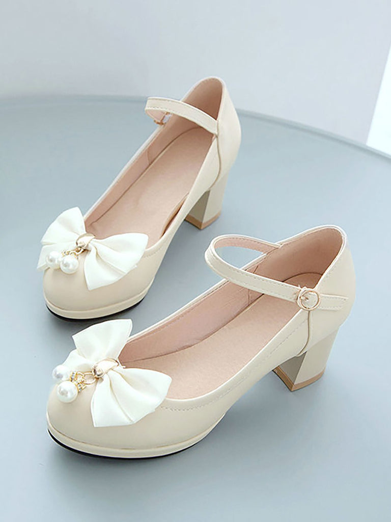 Retro Bowknot Mary Jane Shoes