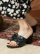 Retro Bowknot Chunky Heels Sandals