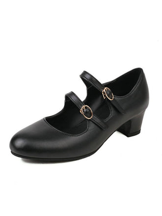 Double Buckle Heels Mary Jane Shoes